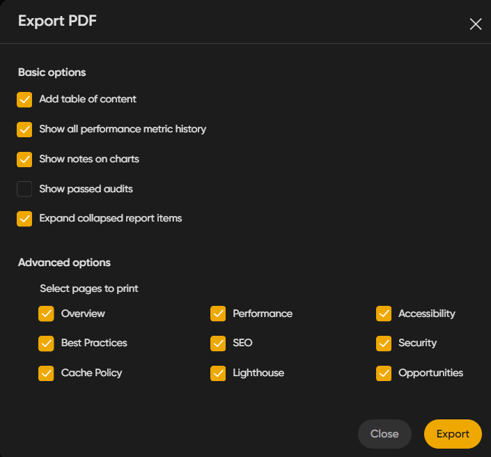 report exporting on niteco performance insight