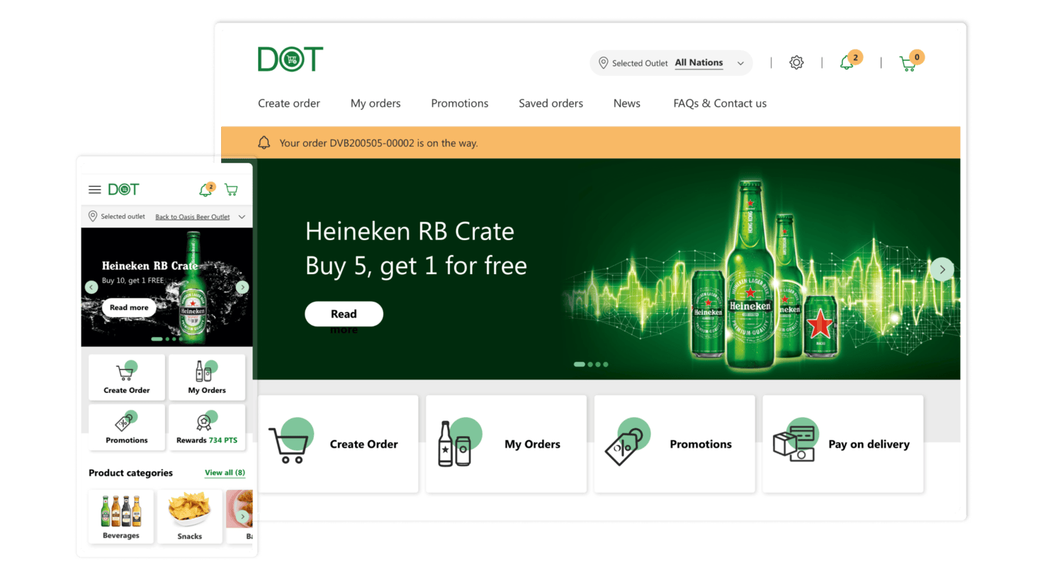 A localized B2B ordering solution for Heineken